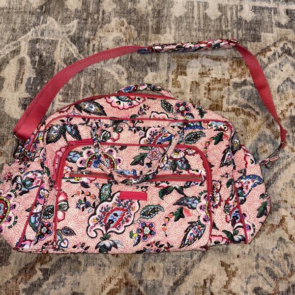 Vera Bradley Set W/Small Duffel Bag And Large Duffel Bag Raspberry Fitz Pattern - Picture 13 of 16